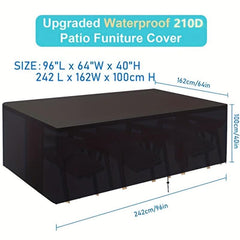 Durable 210D Oxford Patio Cover for Tables/Sofas