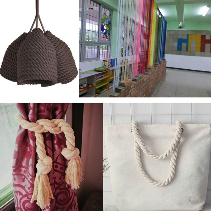 Natural Twisted Cotton Rope DIY Package Rope Strong Triple Strand Rope