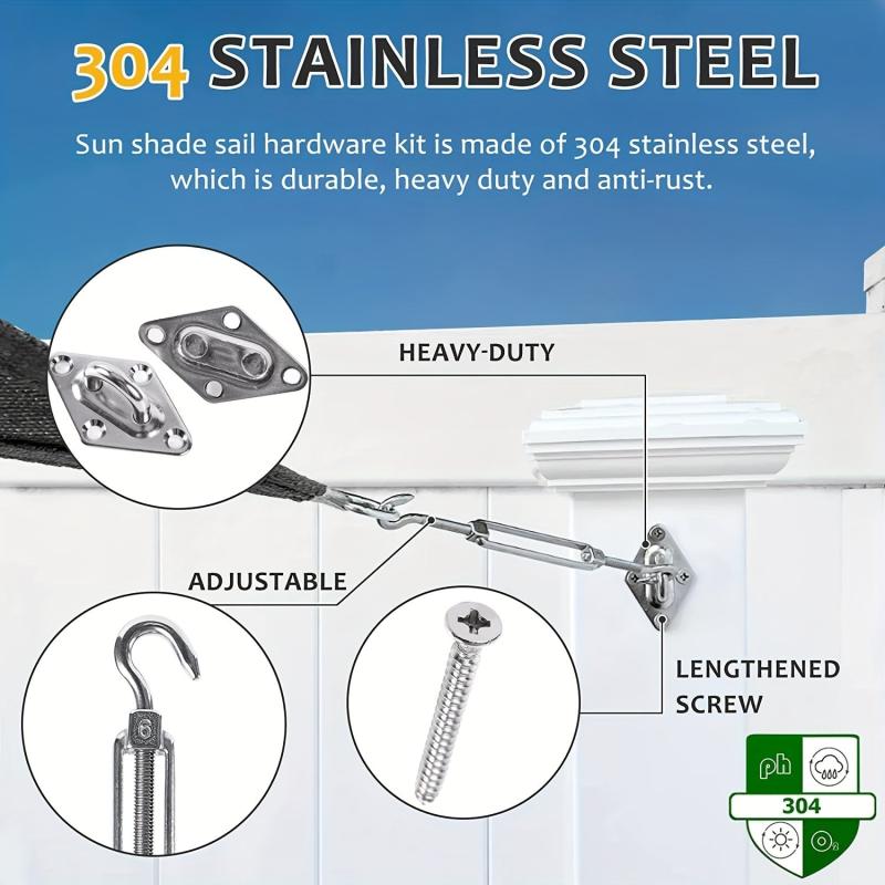 Stainless Steel Shade Sail Hardware Kit for Sun Shade Installation