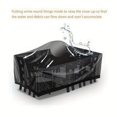 Waterproof Square Outdoor Furniture Cover Heavy Duty Table Cover