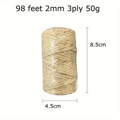 Natural Jute Twine String 2mm x 246ft DIY Crafts Gardening Gift Wrapping Packing