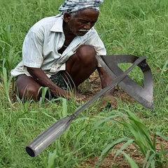 All Steel Hardened Hollow Hoe Handheld Weeding Rake Farm Garden Tool