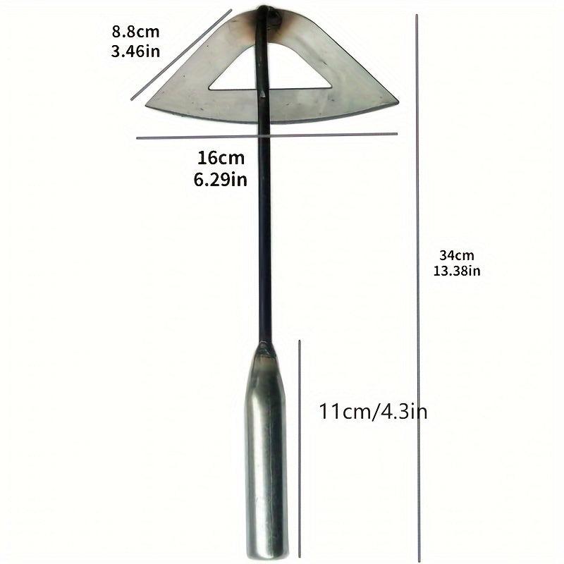 All Steel Hardened Hollow Hoe Handheld Weeding Rake Farm Garden Tool