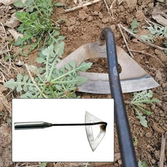 All Steel Hardened Hollow Hoe Handheld Weeding Rake Farm Garden Tool