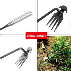 Weed Puller with 4 Teeth Gardening Hand Tool for Yard