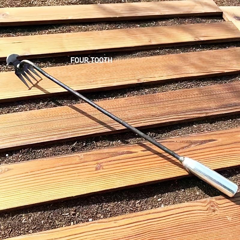 Weed Puller with 4 Teeth Gardening Hand Tool for Yard