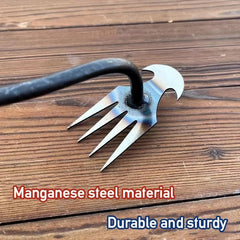 Weed Puller with 4 Teeth Gardening Hand Tool for Yard