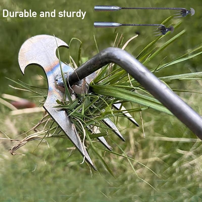 Weed Puller with 4 Teeth Gardening Hand Tool for Yard