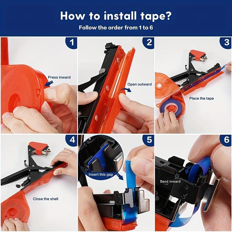 Gardening Plant Tying Machine Tape Tool for Tomatoes Peppers Cucumbers