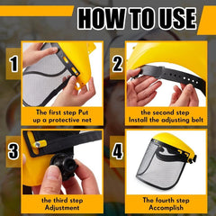 Forestry Helmet Mask Adjustable Mesh Sunshade Protection Chainsaw Hat