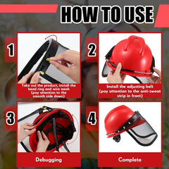 Forestry Helmet Mask Adjustable Mesh Sunshade Protection Chainsaw Hat