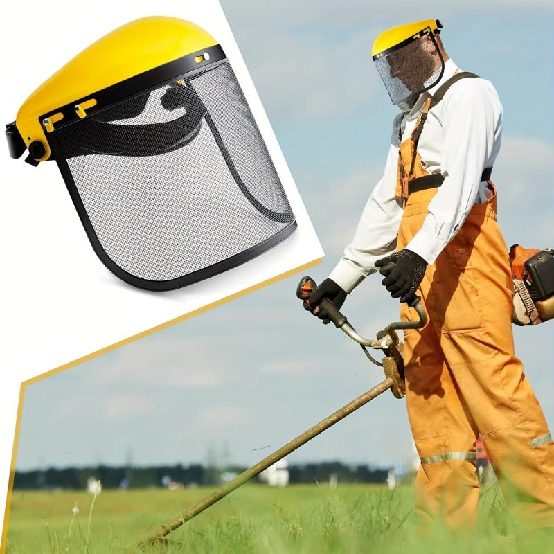 Forestry Helmet Mask Adjustable Mesh Sunshade Protection Chainsaw Hat