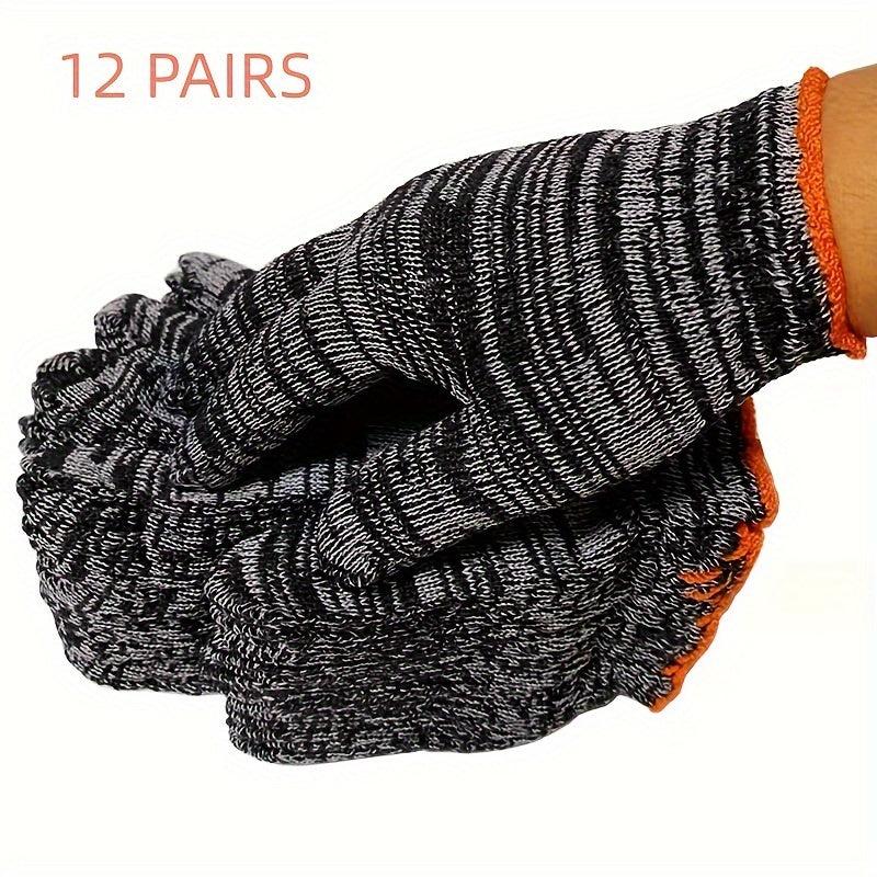 12 Pairs Work Gloves Wear Resistant Safety Full Work Gloves