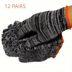 12 Pairs Work Gloves Wear Resistant Safety Full Work Gloves