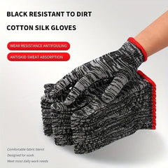 12 Pairs Work Gloves Wear Resistant Safety Full Work Gloves