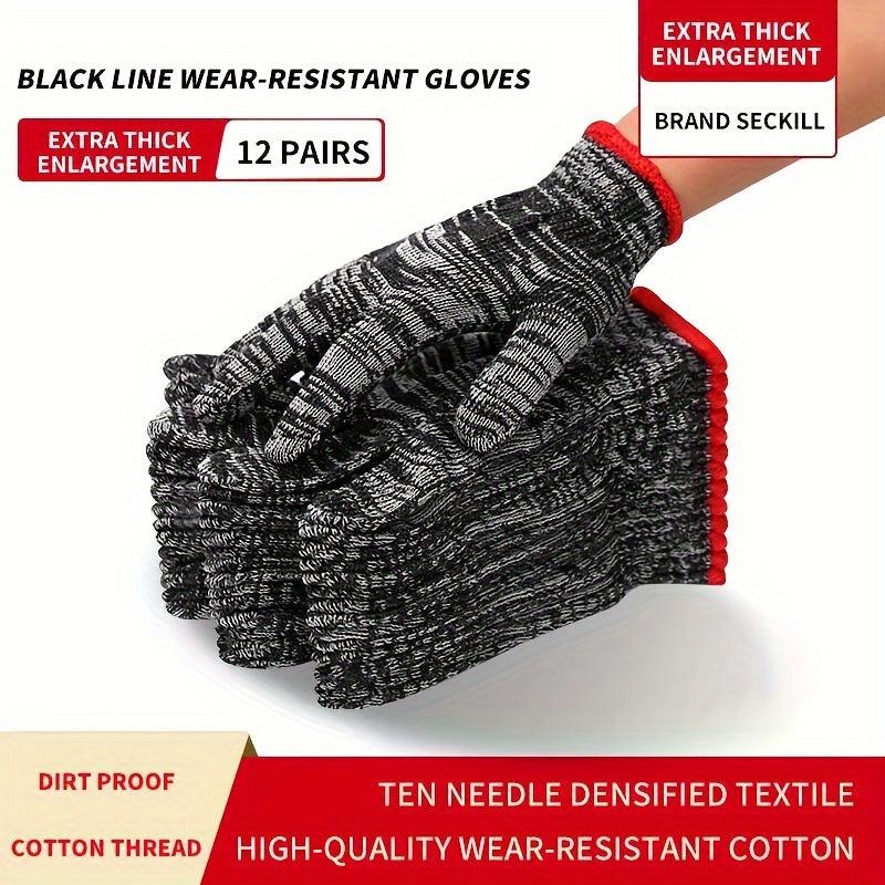 12 Pairs Work Gloves Wear Resistant Safety Full Work Gloves