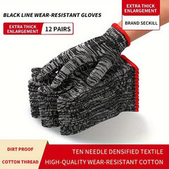 12 Pairs Work Gloves Wear Resistant Safety Full Work Gloves
