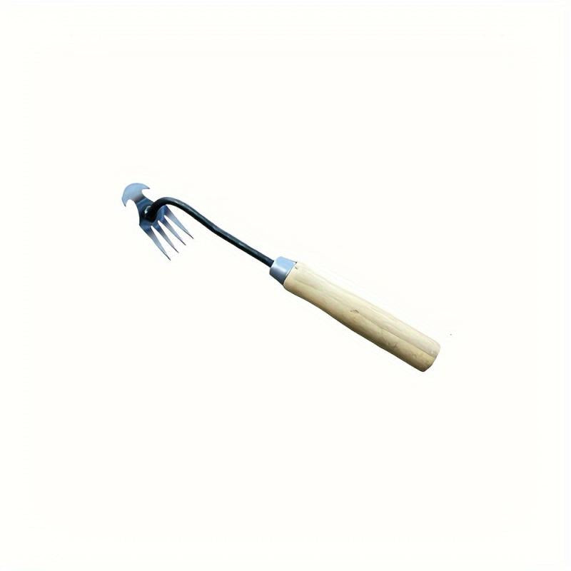 Steel Weeder Hand Tool with 4 Teeth for Yard and Garden