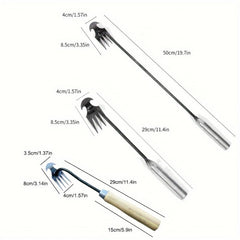 Steel Weeder Hand Tool with 4 Teeth for Yard and Garden