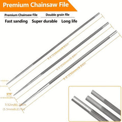 3pcs 9pcs Chainsaw Chain File Round Bearing Steel Sharpening Files