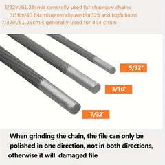 3pcs 9pcs Chainsaw Chain File Round Bearing Steel Sharpening Files