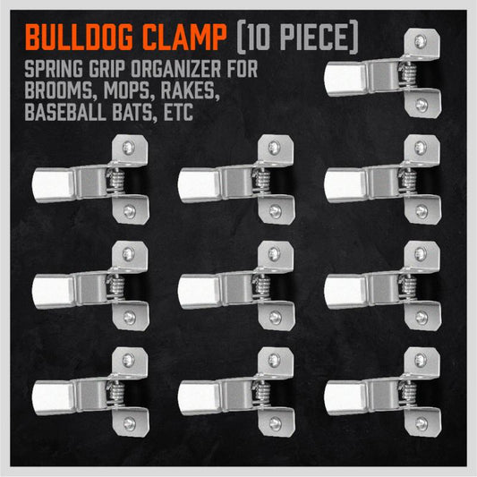 10pcs Bulldog Clamp Shovel Holder Wall Mount Outdoor Organizer
