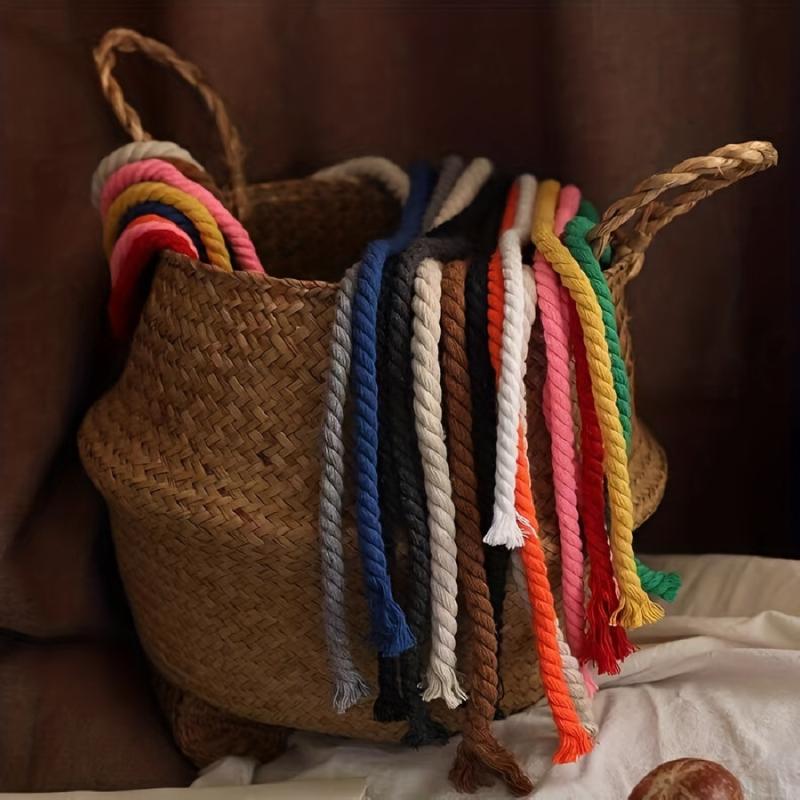 10 Yards 5MM Thick Three Strand Cotton Rope for Gardening, Decoration