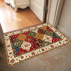 Boho Floral Print Door Mat Rug - Anti Slip, Brightens Any Room