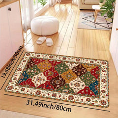 Boho Floral Print Door Mat Rug - Anti Slip, Brightens Any Room