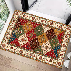 Boho Floral Print Door Mat Rug - Anti Slip, Brightens Any Room