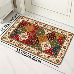 Boho Floral Print Door Mat Rug - Anti Slip, Brightens Any Room
