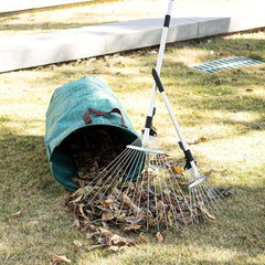 9 Tine Shrub Rake Extendable Garden Leaf Rake Adjustable Folding Tool