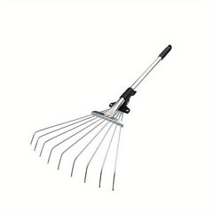 9 Tine Shrub Rake Extendable Garden Leaf Rake Adjustable Folding Tool