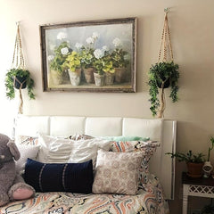 2 Pack Macrame Plant Hangers Indoor Hanging Planter Basket Jute Rope Home Decor