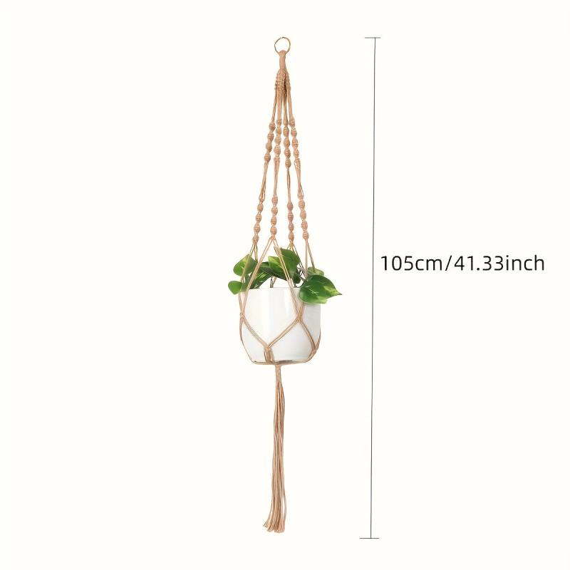 2 Pack Macrame Plant Hangers Indoor Hanging Planter Basket Jute Rope Home Decor