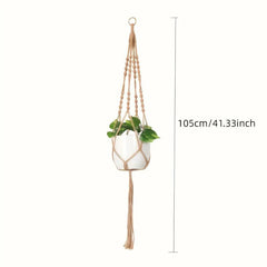 2 Pack Macrame Plant Hangers Indoor Hanging Planter Basket Jute Rope Home Decor