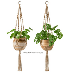 2 Pack Macrame Plant Hangers Indoor Hanging Planter Basket Jute Rope Home Decor