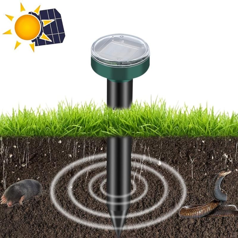 Solar Powered Ultrasonic Mole Repellent Garden Flower Plants Supplies