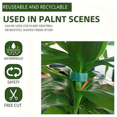 3 Rolls Green Nylon Plant Ties Self-adhesive Garden Tape