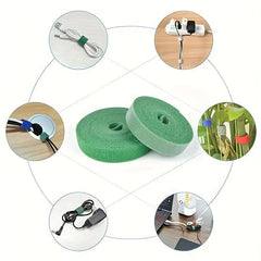 3 Rolls Green Nylon Plant Ties Self-adhesive Garden Tape