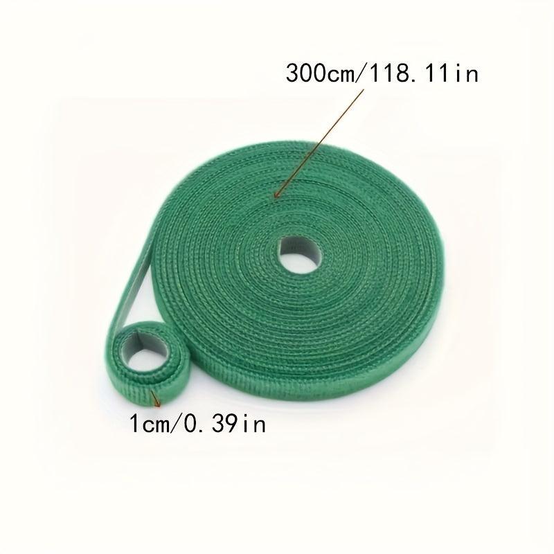 3 Rolls Green Nylon Plant Ties Self-adhesive Garden Tape