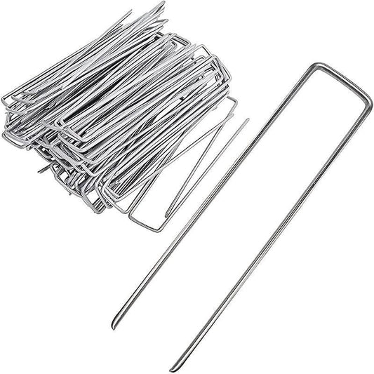 50pcs Galvanized Garden Stakes for Weed Fabric Landscape & Camping Tents