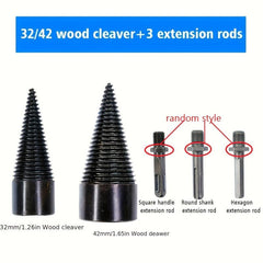 Wood Chopping Machine Drill Bit Steel Threaded Cone Wood Splitting Tool