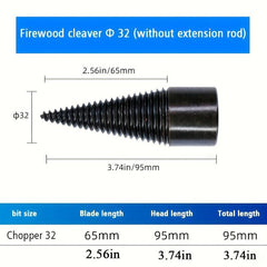 Wood Chopping Machine Drill Bit Steel Threaded Cone Wood Splitting Tool