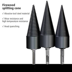Wood Chopping Machine Drill Bit Steel Threaded Cone Wood Splitting Tool