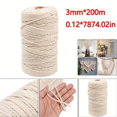 Cotton Twine Macrame Cord for DIY Arts & Crafts Gift Package Twine Wall Hanging