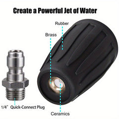 High Pressure Washer Rotating Turbo Nozzle 5 Nozzle Heads 3000PSI Max