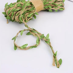 DIY Jute Vine Ribbons for Easter Decor, Twine Leaves Crafts, 1 Pack