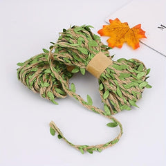 DIY Jute Vine Ribbons for Easter Decor, Twine Leaves Crafts, 1 Pack