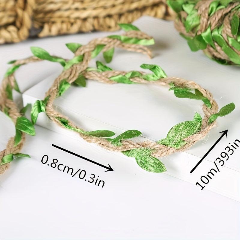 DIY Jute Vine Ribbons for Easter Decor, Twine Leaves Crafts, 1 Pack